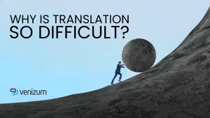 Man pushing boulder uphill metaphorically