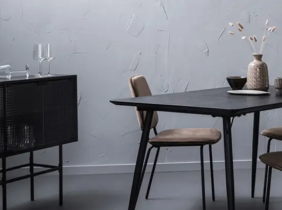 Modern dining area with minimalist decor