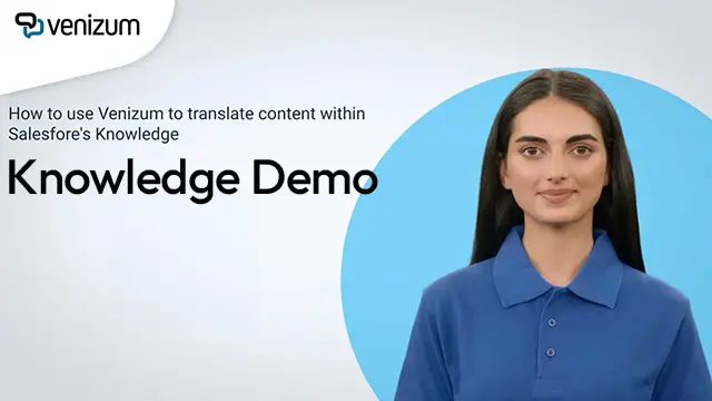 Woman presenting Venizum Knowledge Demo