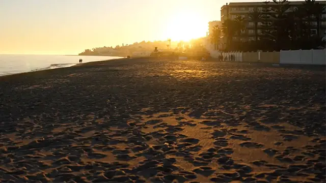 Sunset over a tranquil beach
