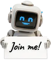 Robot holding a Join MeSign