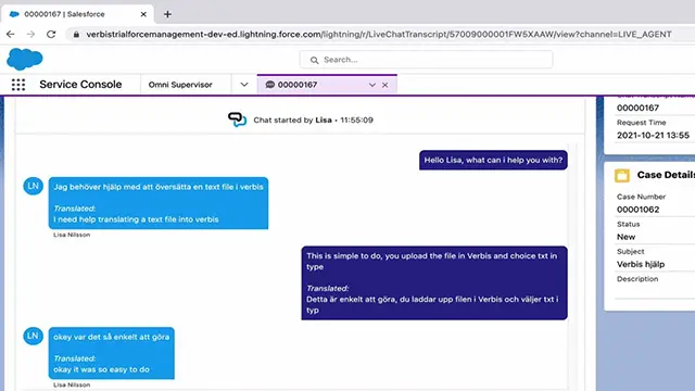 Chat conversation about file upload