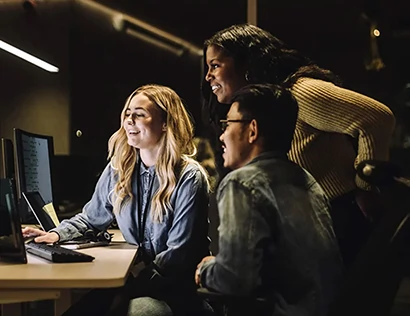 coworkers looking at verbis language translation ui