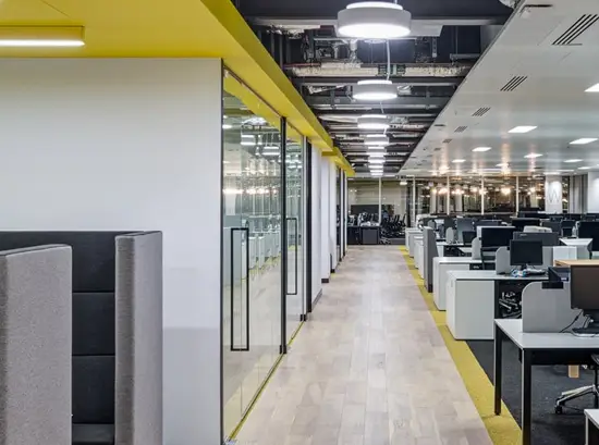 Tag office in yellow and gray